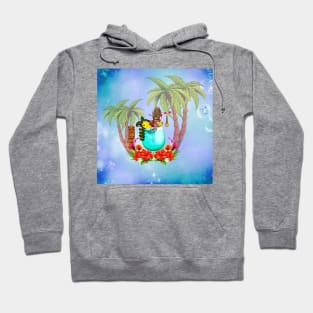 Little mermaid in a glass, tropical design Hoodie